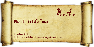 Mohl Alóma névjegykártya